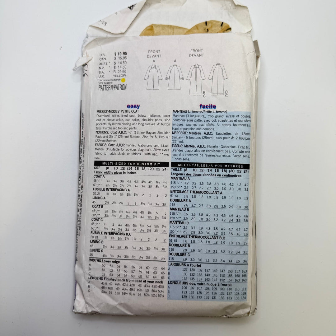 Sewing Pattern - Womenswear - Butterick 5737 - True Deadstock supplies Fabric by private - Sustainable Textile | FABCYCLE