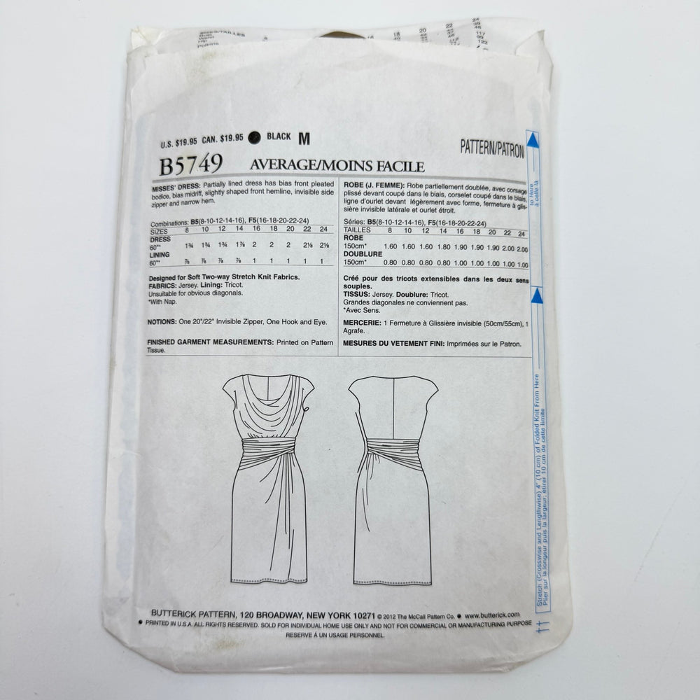 Sewing Pattern - Womenswear - Butterick 5749 - True Deadstock supplies Fabric by private - Sustainable Textile | FABCYCLE