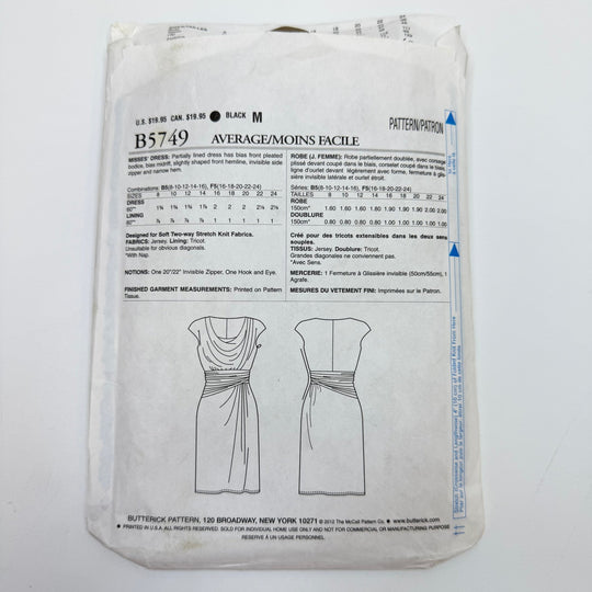 Sewing Pattern - Womenswear - Butterick 5749 - True Deadstock supplies Fabric by private - Sustainable Textile | FABCYCLE