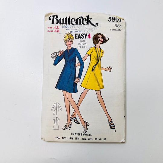 Sewing Pattern - Womenswear - Butterick 5801 - True Deadstock supplies Fabric by private - Sustainable Textile | FABCYCLE