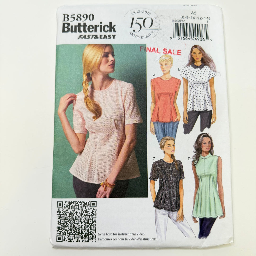 Sewing Pattern - Womenswear - Butterick 5890 - True Deadstock supplies Fabric by private - Sustainable Textile | FABCYCLE