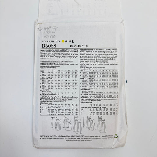 Sewing Pattern - Womenswear - Butterick 6068 - True Deadstock supplies Fabric by private - Sustainable Textile | FABCYCLE