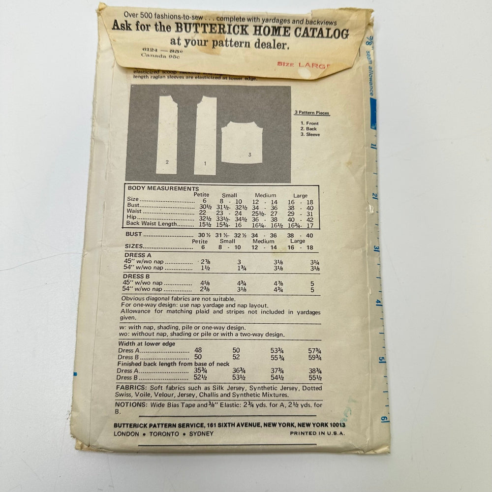 Sewing Pattern - Womenswear - Butterick 6124 - True Deadstock supplies Fabric by private - Sustainable Textile | FABCYCLE
