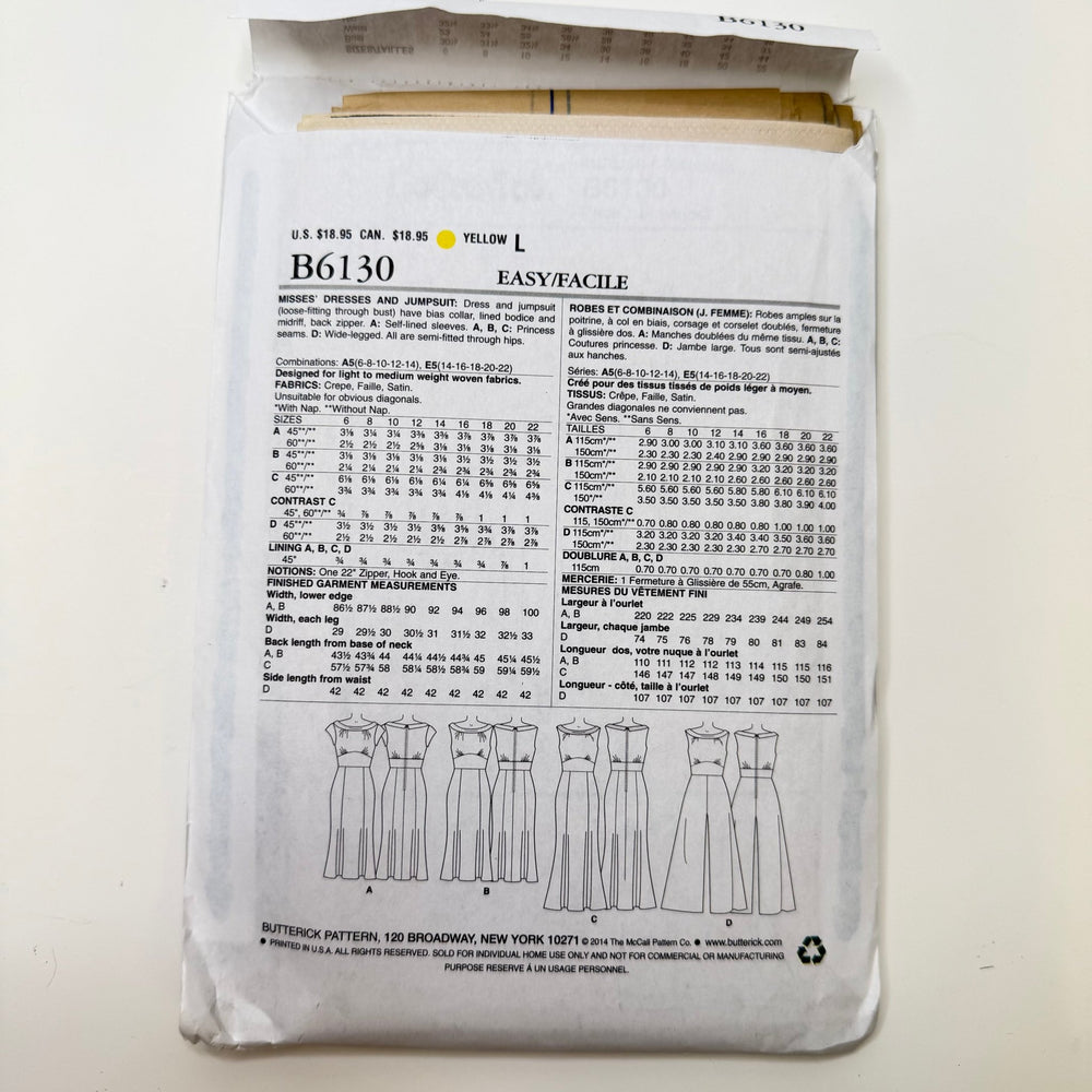 Sewing Pattern - Womenswear - Butterick 6130 - True Deadstock supplies Fabric by private - Sustainable Textile | FABCYCLE