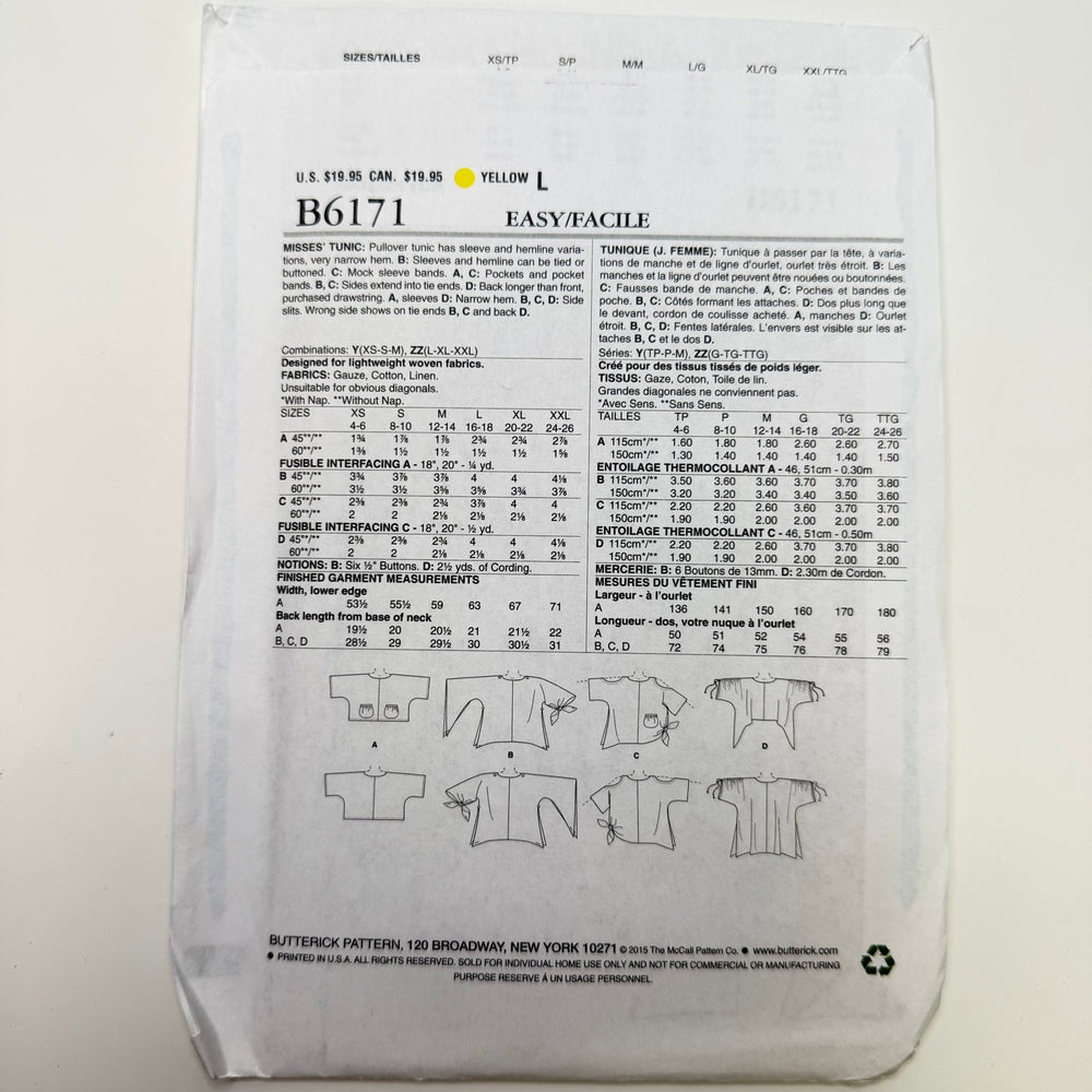 Sewing Pattern - Womenswear - Butterick 6171 - True Deadstock supplies Fabric by private - Sustainable Textile | FABCYCLE