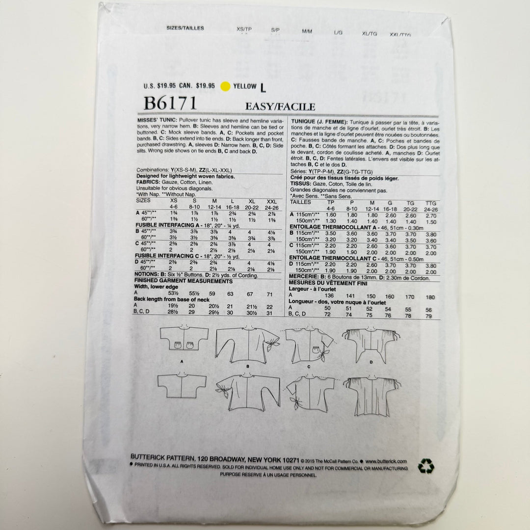 Sewing Pattern - Womenswear - Butterick 6171 - True Deadstock supplies Fabric by private - Sustainable Textile | FABCYCLE