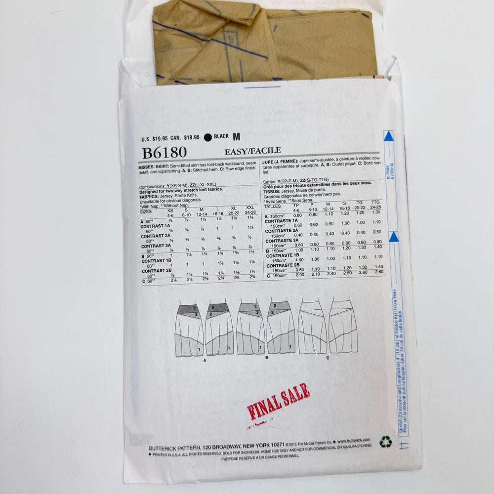 Sewing Pattern - Womenswear - Butterick 6180 - True Deadstock supplies Fabric by private - Sustainable Textile | FABCYCLE