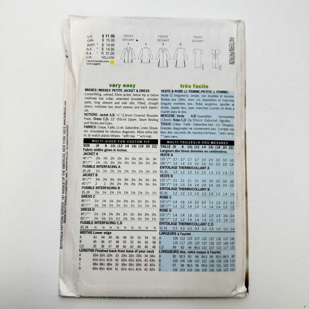 Sewing Pattern - Womenswear - Butterick 6455 - True Deadstock supplies Fabric by private - Sustainable Textile | FABCYCLE
