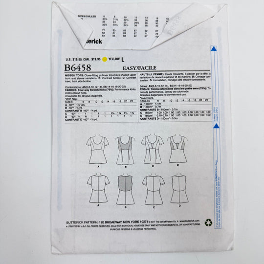 Sewing Pattern - Womenswear - Butterick 6458 - True Deadstock supplies Fabric by private - Sustainable Textile | FABCYCLE