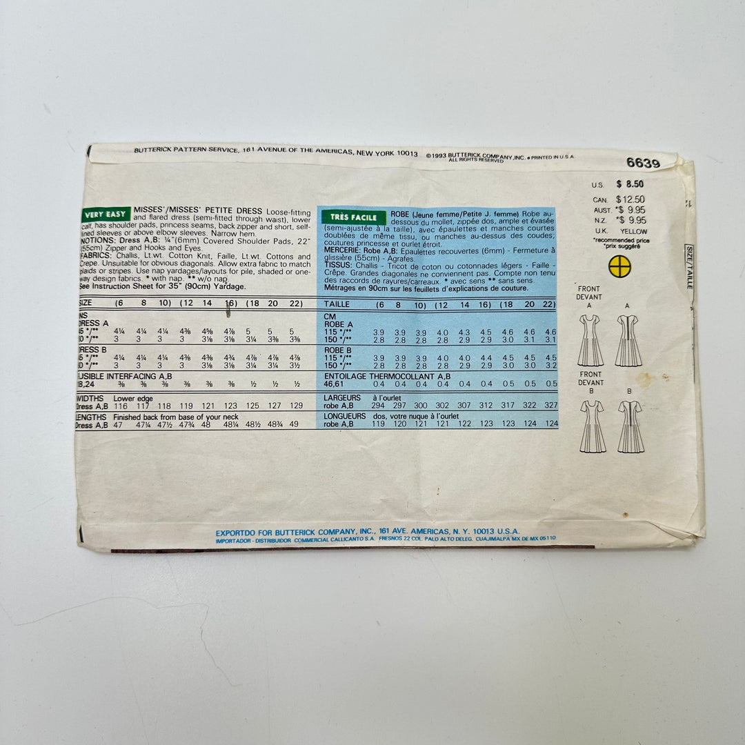Sewing Pattern - Womenswear - Butterick 6639 - True Deadstock supplies Fabric by private - Sustainable Textile | FABCYCLE
