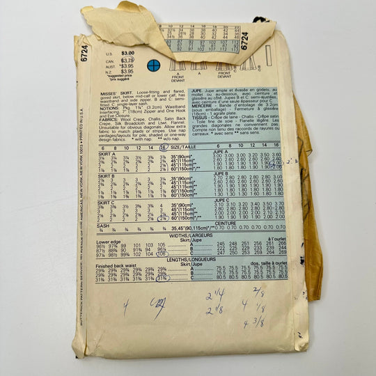 Sewing Pattern - Womenswear - Butterick 6724 - True Deadstock supplies Fabric by private - Sustainable Textile | FABCYCLE
