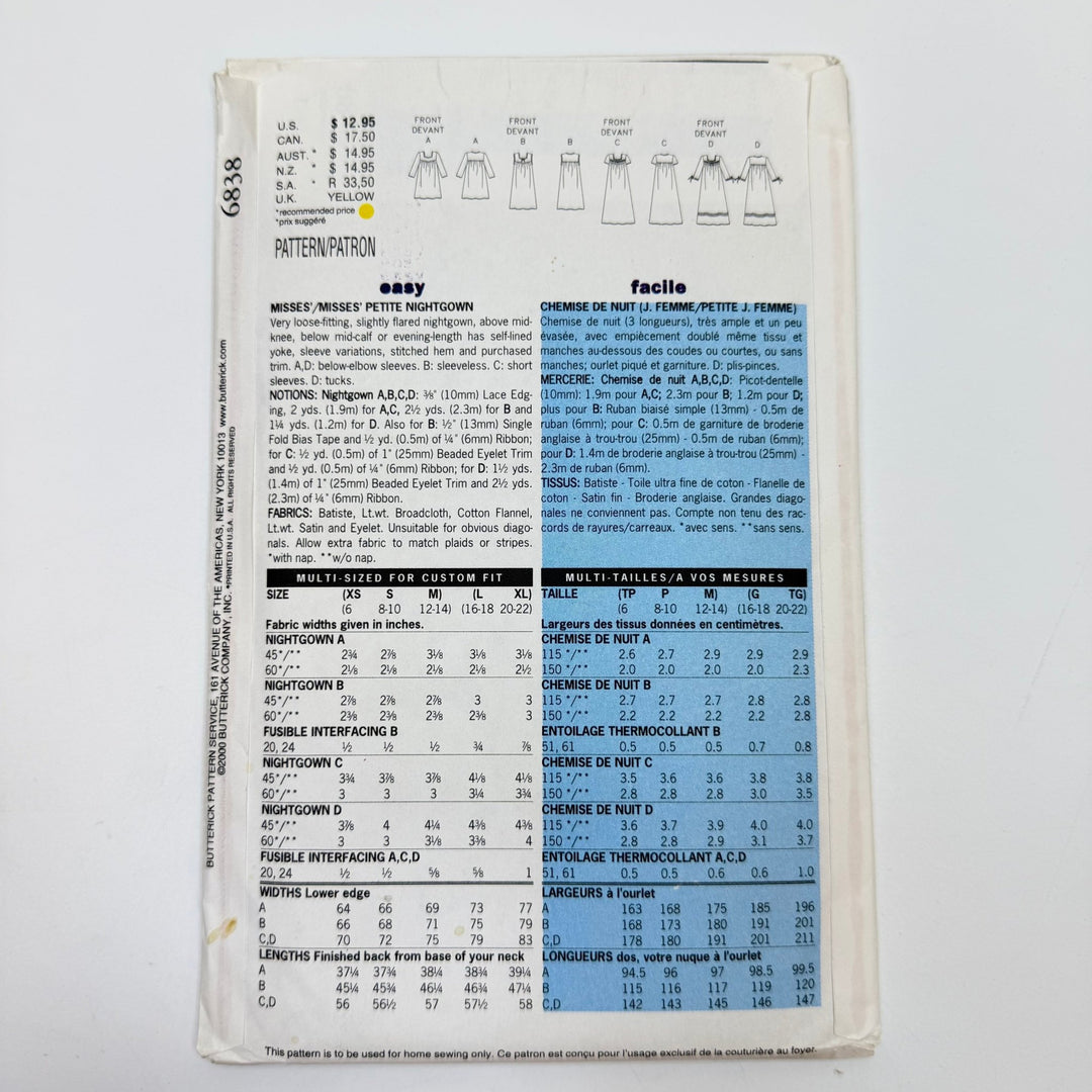 Sewing Pattern - Womenswear - Butterick 6838 - True Deadstock supplies Fabric by private - Sustainable Textile | FABCYCLE