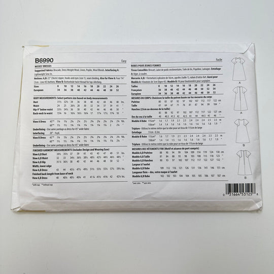 Sewing Pattern - Womenswear - Butterick 6990 - True Deadstock supplies Fabric by private - Sustainable Textile | FABCYCLE