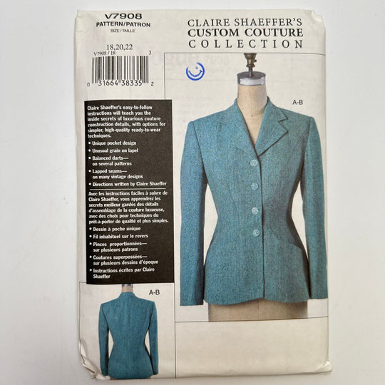 Sewing Pattern - Womenswear - Claire Shaeffer Custom Couture V7908 - True Deadstock supplies Fabric by private - Sustainable Textile | FABCYCLE