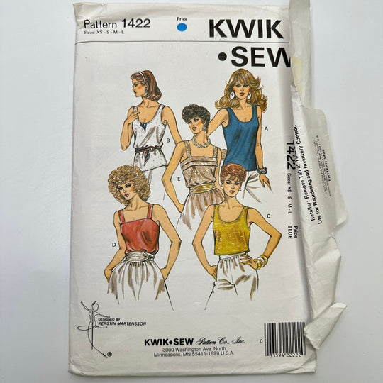 Sewing Pattern - Womenswear - Kwik Sew 1422 - True Deadstock supplies Fabric by private - Sustainable Textile | FABCYCLE