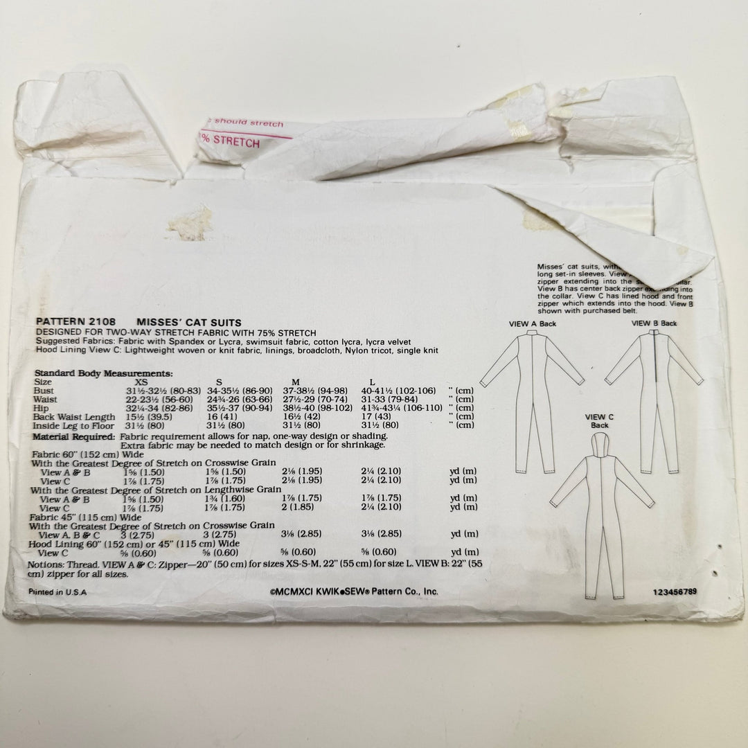 Sewing Pattern - Womenswear - Kwik Sew 2108 - True Deadstock supplies Fabric by private - Sustainable Textile | FABCYCLE