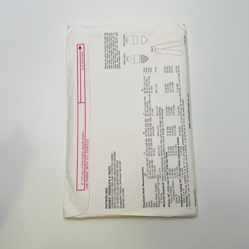 Sewing Pattern - Womenswear - Kwik Sew 3063 - True Deadstock supplies Fabric by private - Sustainable Textile | FABCYCLE