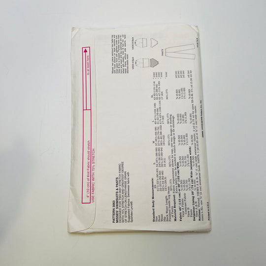 Sewing Pattern - Womenswear - Kwik Sew 3063 - True Deadstock supplies Fabric by private - Sustainable Textile | FABCYCLE