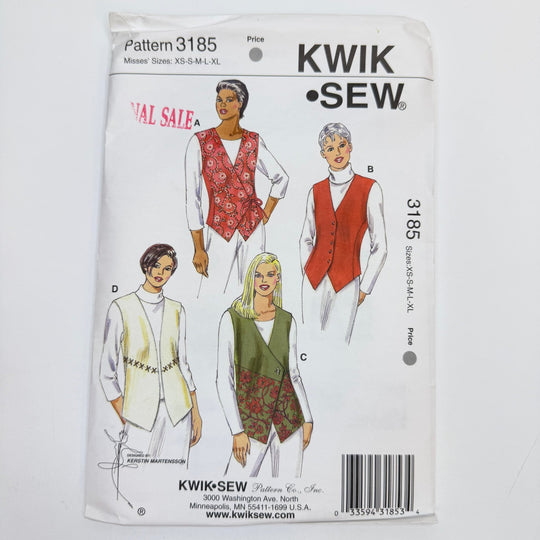 Sewing Pattern - Womenswear - Kwik Sew 3185 - True Deadstock supplies Fabric by private - Sustainable Textile | FABCYCLE