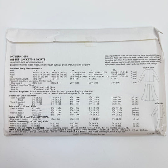 Sewing Pattern - Womenswear - Kwik Sew 3258 - True Deadstock supplies Fabric by private - Sustainable Textile | FABCYCLE