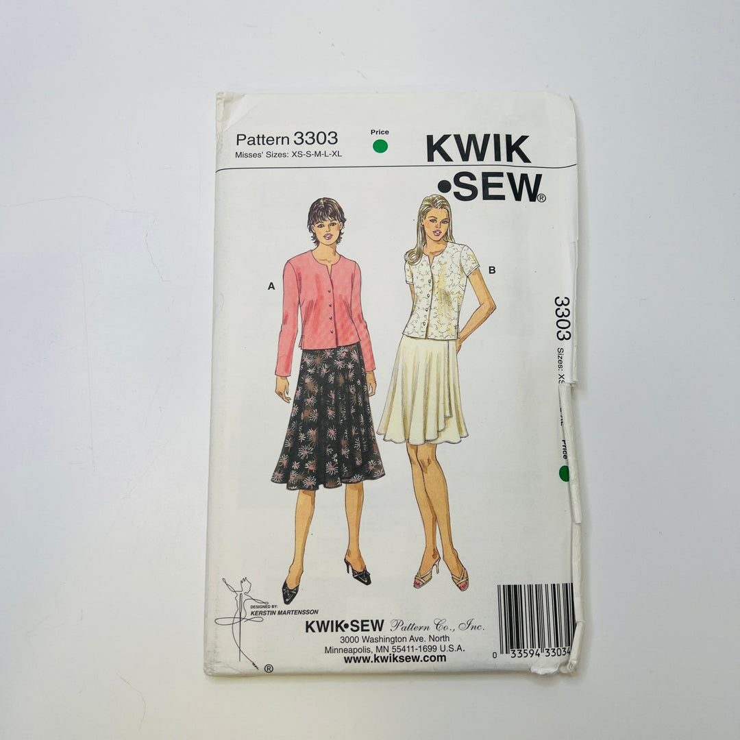 Sewing Pattern - Womenswear - Kwik Sew 3303 - True Deadstock supplies Fabric by private - Sustainable Textile | FABCYCLE