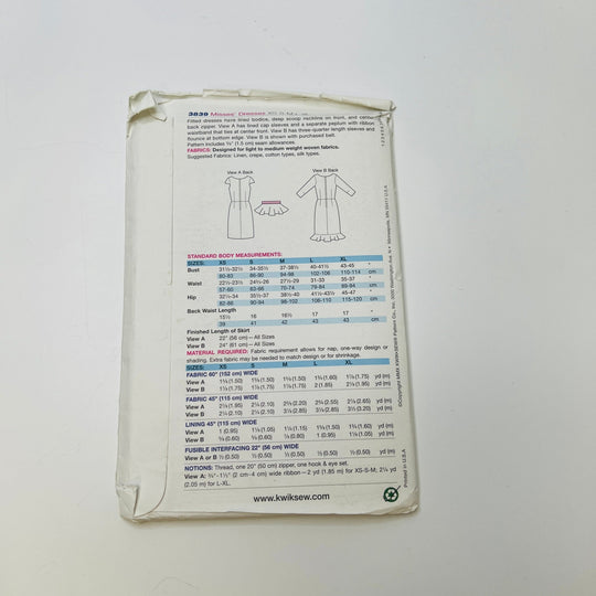 Sewing Pattern - Womenswear - Kwik Sew 3838 - True Deadstock supplies Fabric by private - Sustainable Textile | FABCYCLE