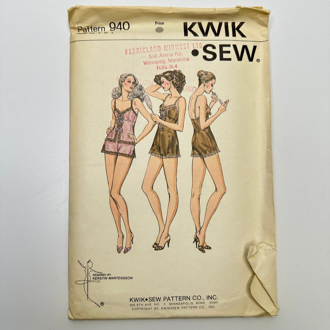 Sewing Pattern - Womenswear - Kwik Sew 940 - True Deadstock supplies Fabric by private - Sustainable Textile | FABCYCLE