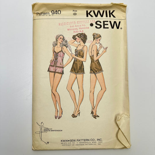 Sewing Pattern - Womenswear - Kwik Sew 940 - True Deadstock supplies Fabric by private - Sustainable Textile | FABCYCLE