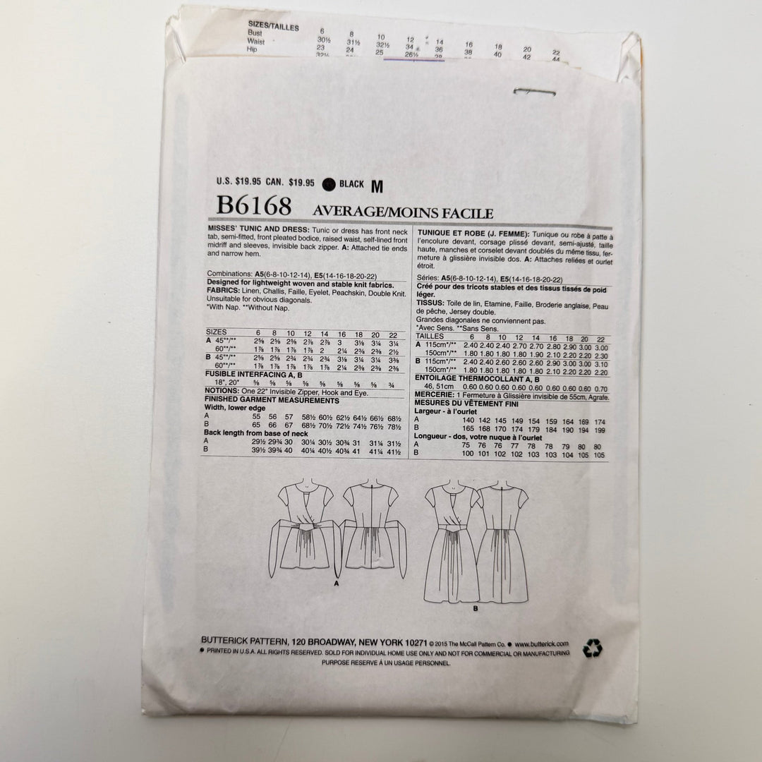 Sewing Pattern - Womenswear - Lisette B6168 - True Deadstock supplies Fabric by private - Sustainable Textile | FABCYCLE