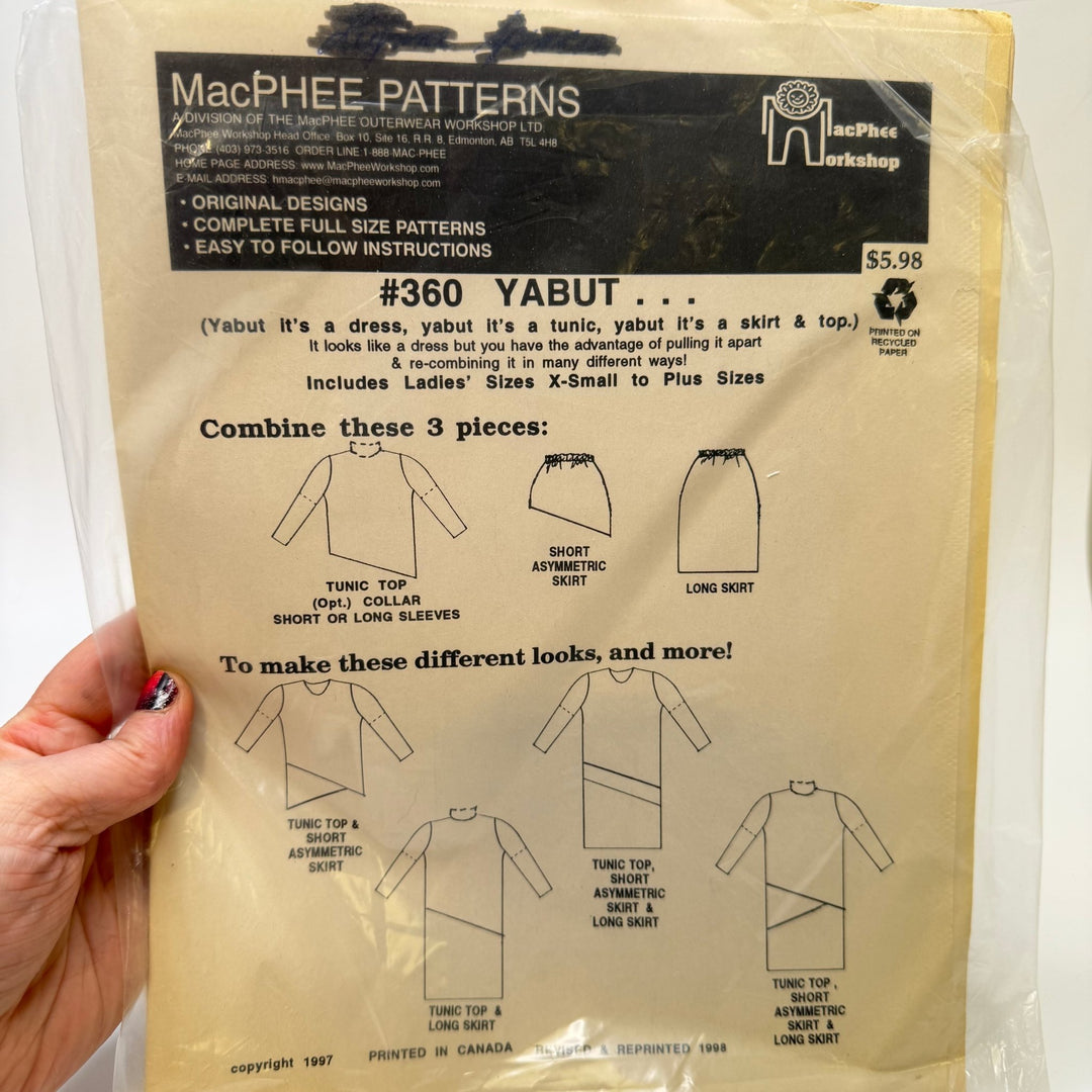 Sewing Pattern - Womenswear - MacPhee Patterns 360 - True Deadstock supplies Fabric by private - Sustainable Textile | FABCYCLE