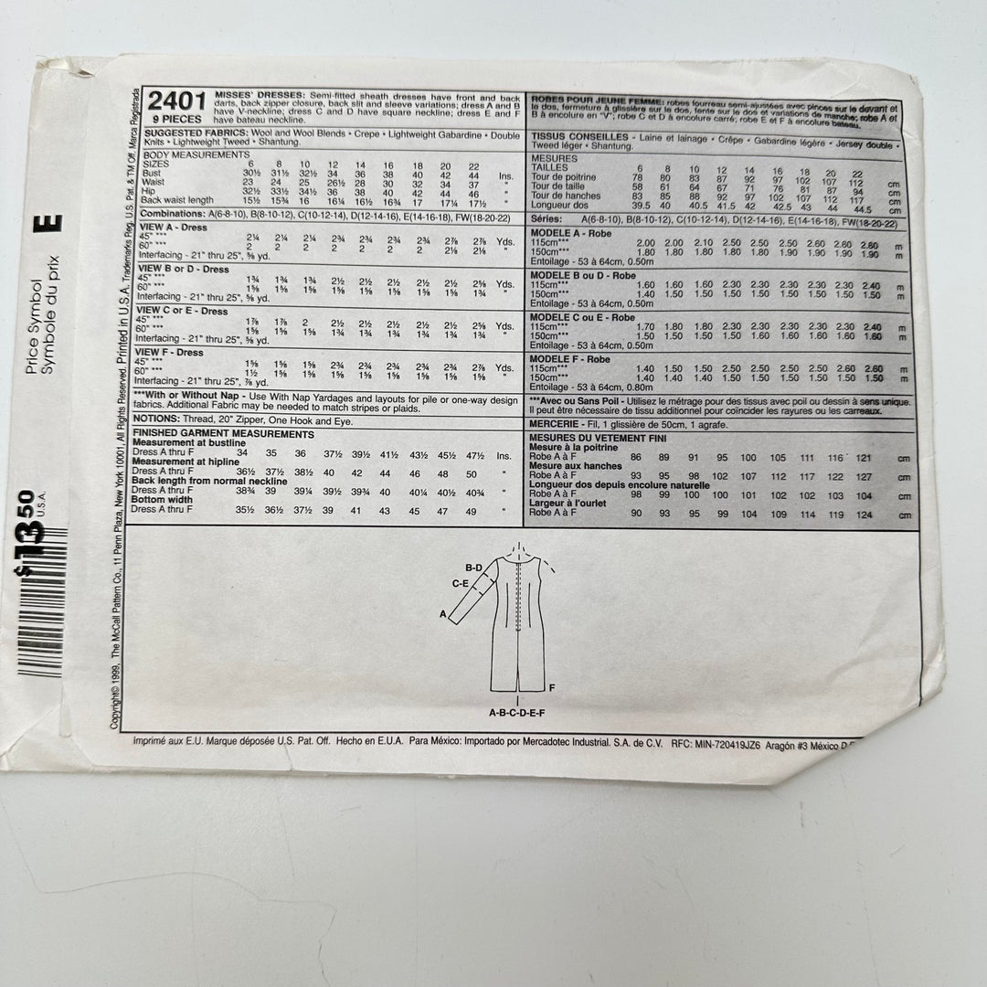 Sewing Pattern - Womenswear - McCall&