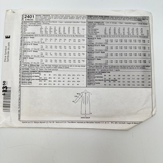 Sewing Pattern - Womenswear - McCall&