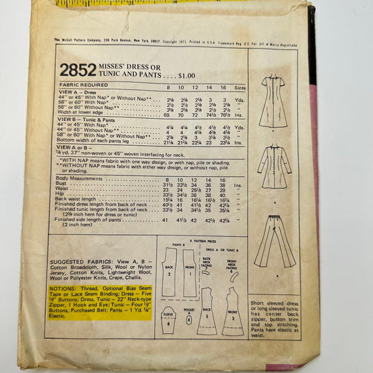 Sewing Pattern - Womenswear - McCall&