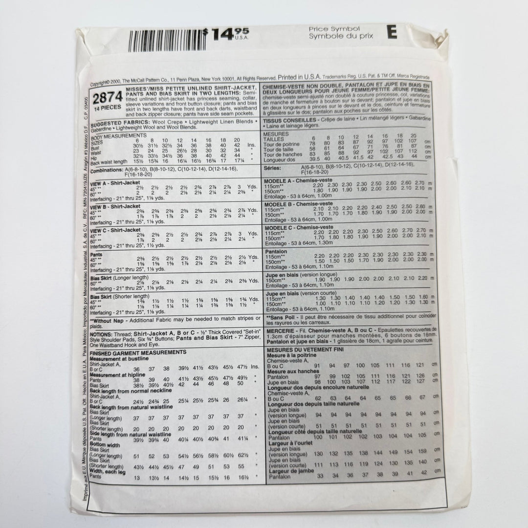 Sewing Pattern - Womenswear - McCall&