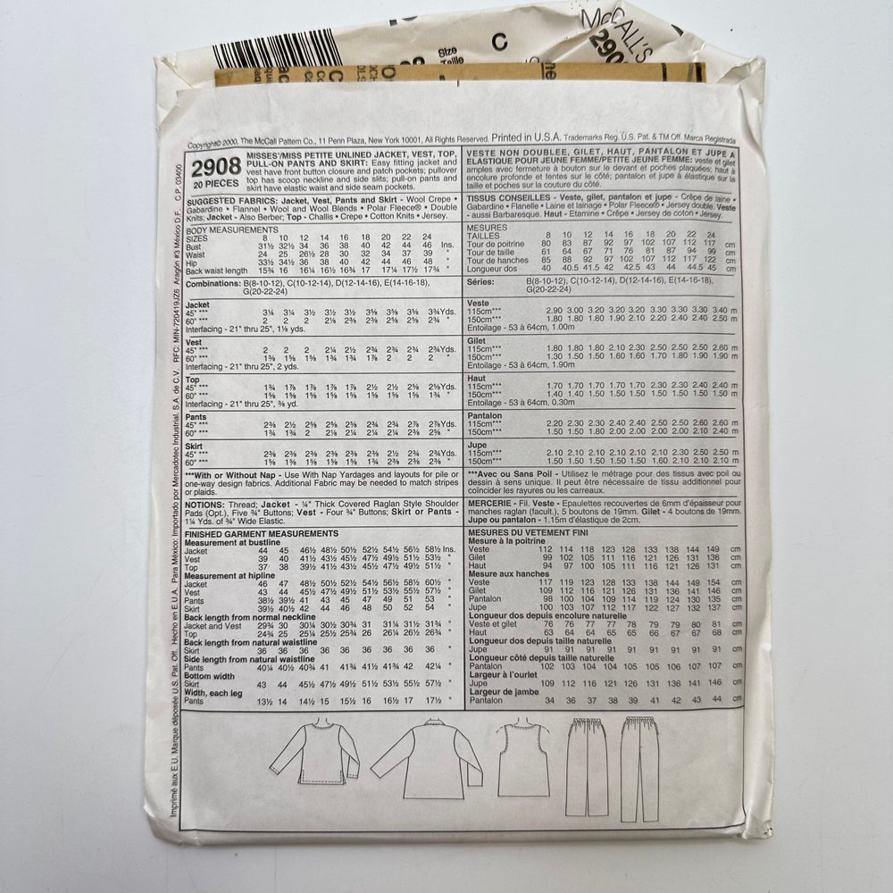 Sewing Pattern - Womenswear - McCall's 2908 - True Deadstock supplies Fabric by private - Sustainable Textile | FABCYCLE