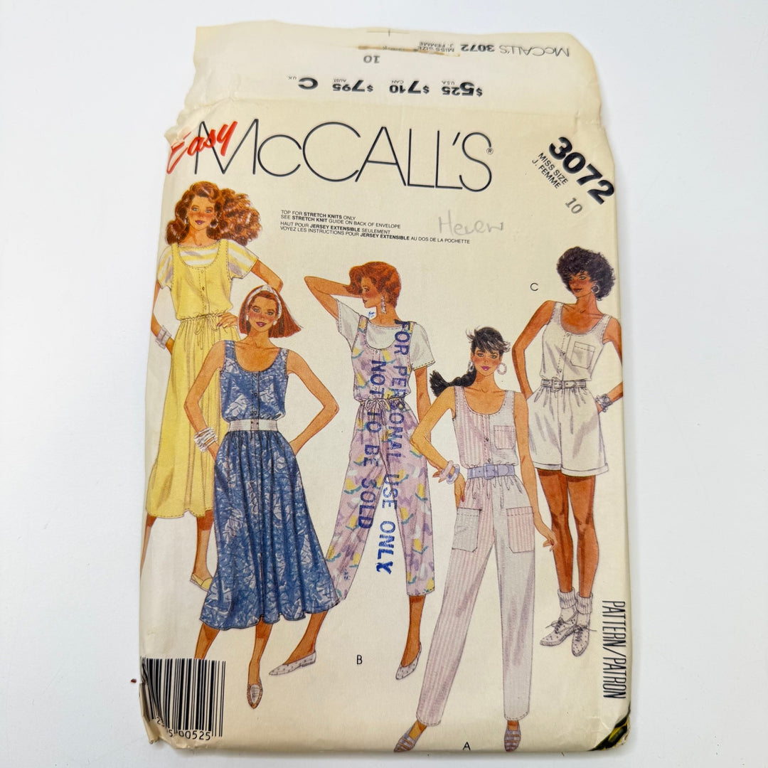Sewing Pattern - Womenswear - McCall's 3072 - True Deadstock supplies Fabric by private - Sustainable Textile | FABCYCLE