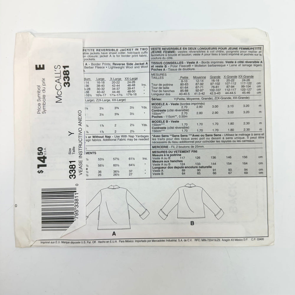 Sewing Pattern - Womenswear - McCall's 3381 - True Deadstock supplies Fabric by private - Sustainable Textile | FABCYCLE