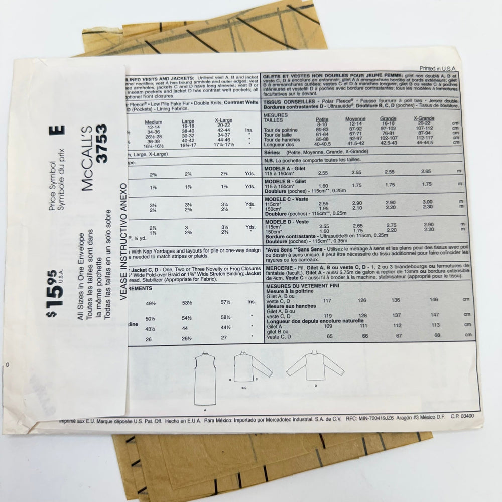 Sewing Pattern - Womenswear - McCall's 3753 - True Deadstock supplies Fabric by private - Sustainable Textile | FABCYCLE