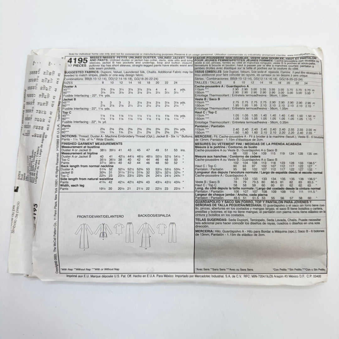 Sewing Pattern - Womenswear - McCall&