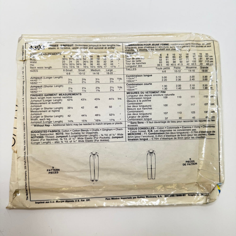 Sewing Pattern - Womenswear - McCall's 4303 - True Deadstock supplies Fabric by private - Sustainable Textile | FABCYCLE