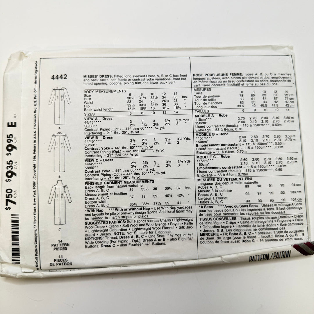 Sewing Pattern - Womenswear - McCall&