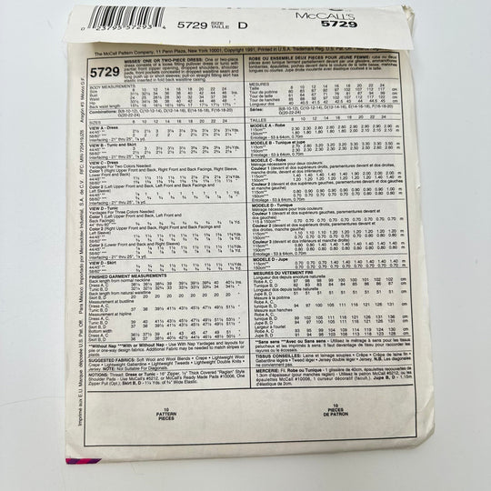 Sewing Pattern - Womenswear - McCall&