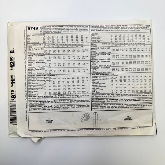 Sewing Pattern - Womenswear - McCall&