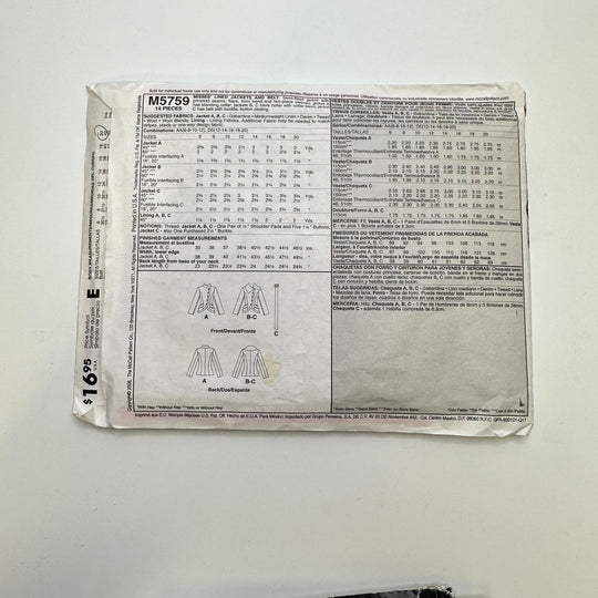 Sewing Pattern - Womenswear - McCall&