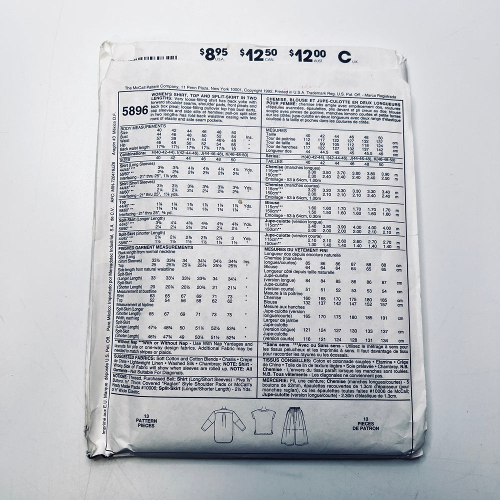Sewing Pattern - Womenswear - McCall's 5896 - True Deadstock supplies Fabric by private - Sustainable Textile | FABCYCLE