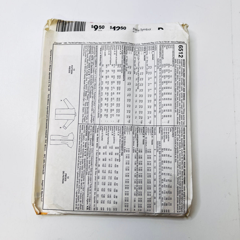 Sewing Pattern - Womenswear - McCall's 6512 - True Deadstock supplies Fabric by private - Sustainable Textile | FABCYCLE