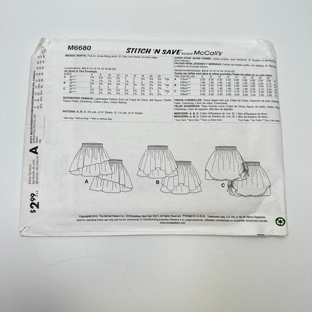 Sewing Pattern - Womenswear - McCall's 6680 - True Deadstock supplies Fabric by private - Sustainable Textile | FABCYCLE