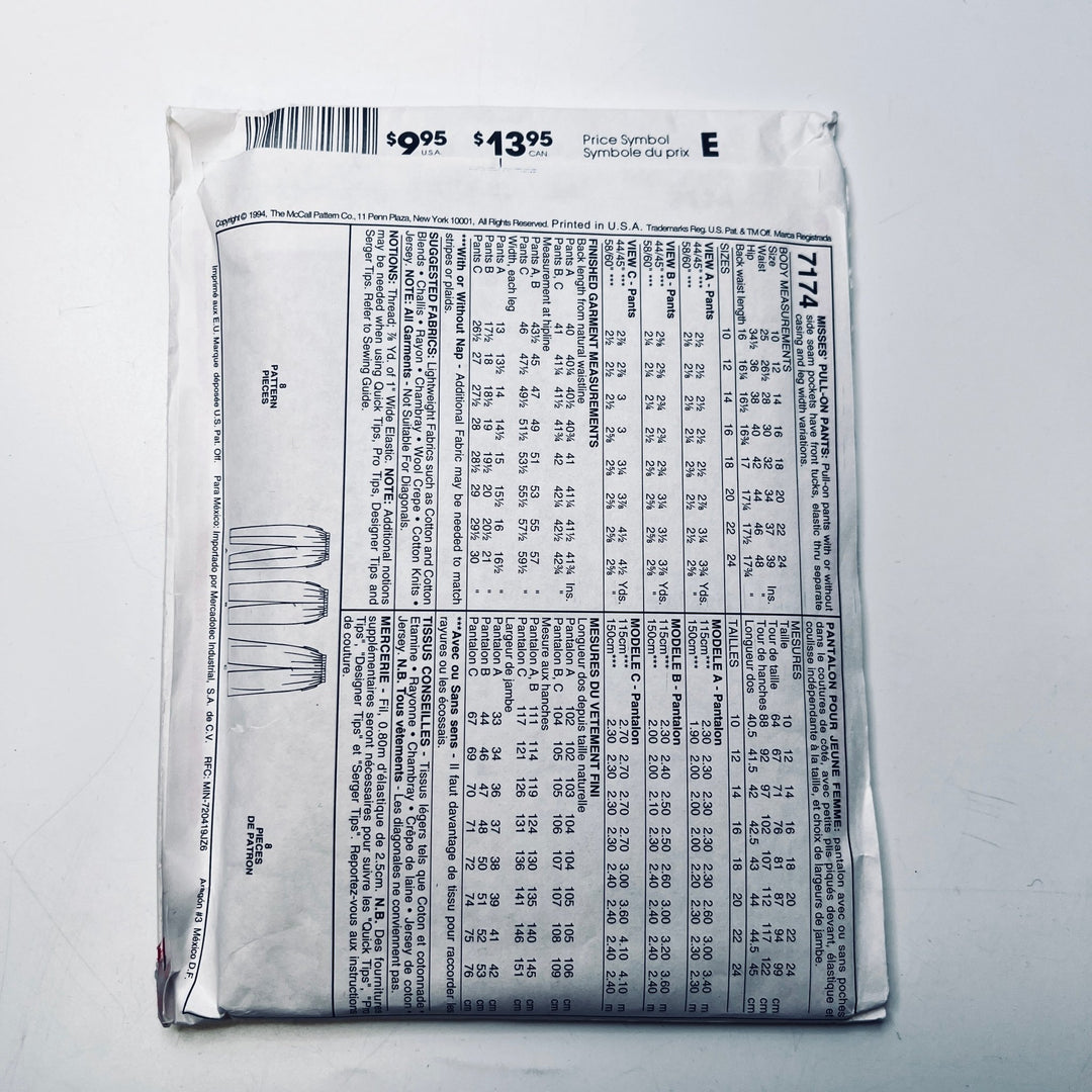 Sewing Pattern - Womenswear - McCall&