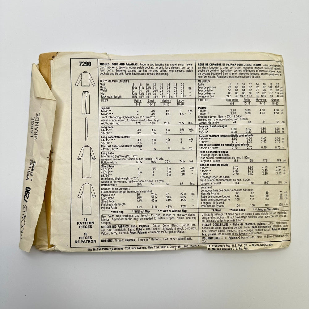 Sewing Pattern - Womenswear - McCall's 7290 - True Deadstock supplies Fabric by private - Sustainable Textile | FABCYCLE