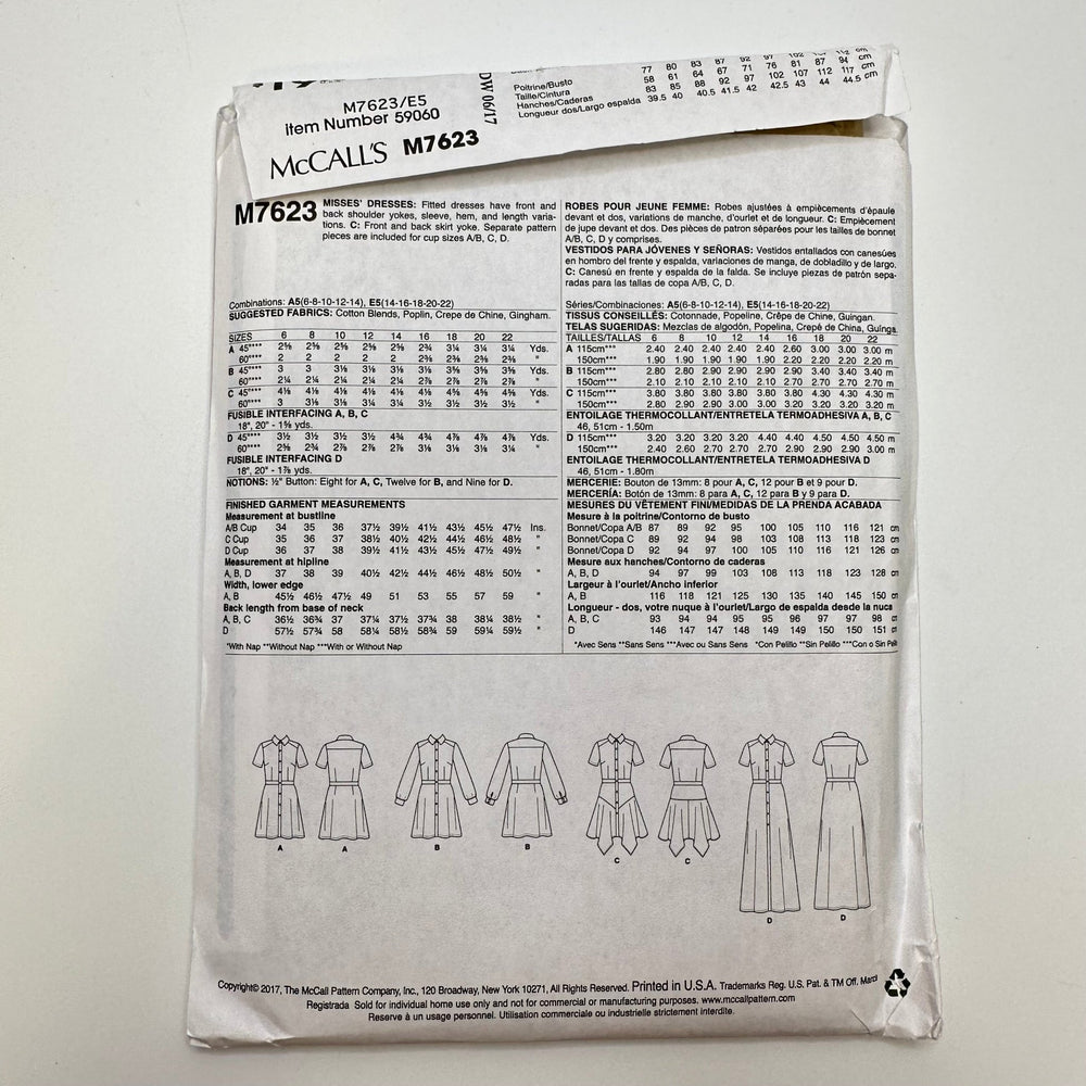 Sewing Pattern - Womenswear - McCall's 7623 - True Deadstock supplies Fabric by private - Sustainable Textile | FABCYCLE